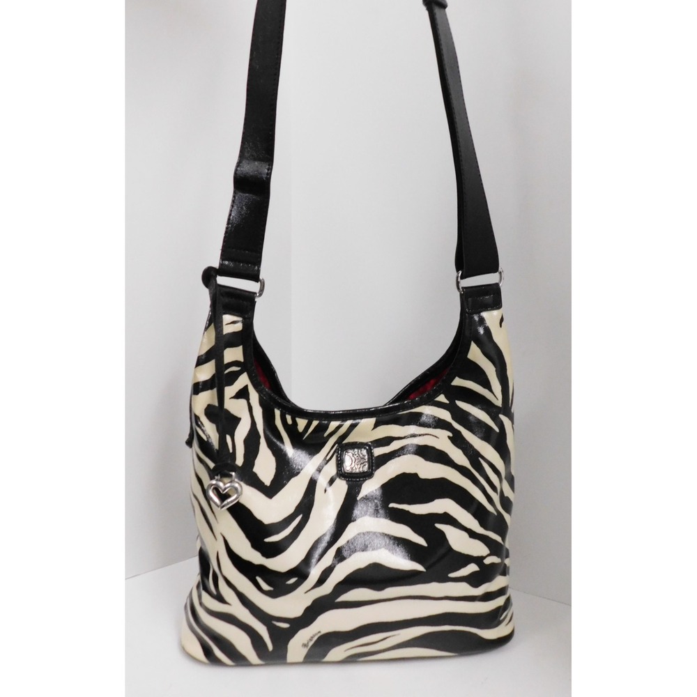 Brighton Black &‎ White Zebra Print Tote Crossbody Bag